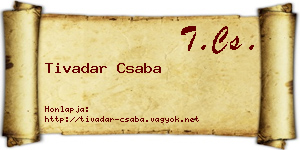 Tivadar Csaba névjegykártya